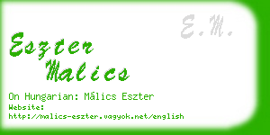 eszter malics business card